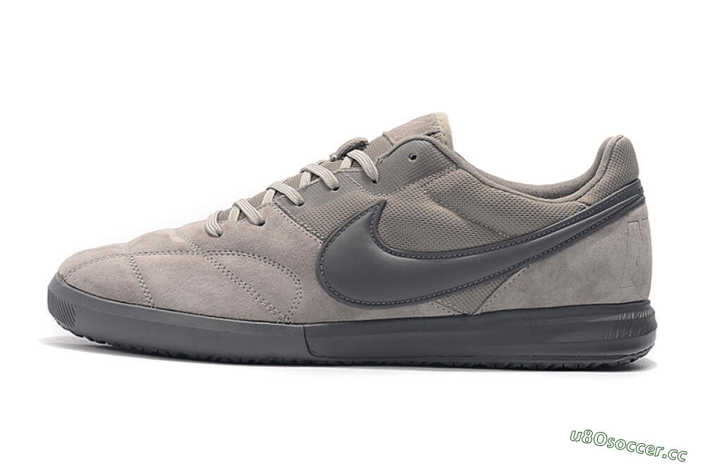 Men's Nike Premier 2 Sala IC Indoor & Futsal Low-Tops Football Shoes - Grey/Grey 0