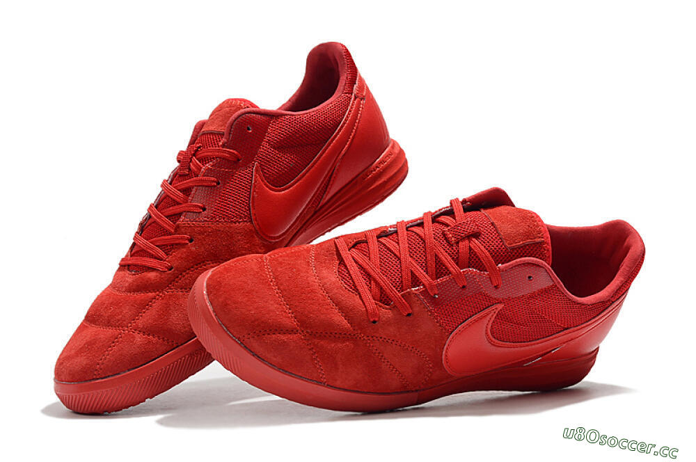 Men's Nike Premier 2 Sala IC Indoor & Futsal Low-Tops Football Shoes - Red/Red 6