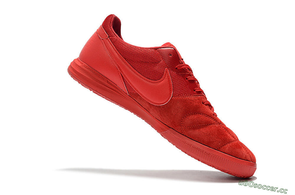 Men's Nike Premier 2 Sala IC Indoor & Futsal Low-Tops Football Shoes - Red/Red 7