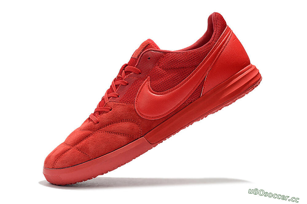 Men's Nike Premier 2 Sala IC Indoor & Futsal Low-Tops Football Shoes - Red/Red 8