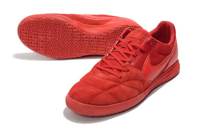 Men's Nike Premier 2 Sala IC Indoor & Futsal Low-Tops Football Shoes - Red/Red