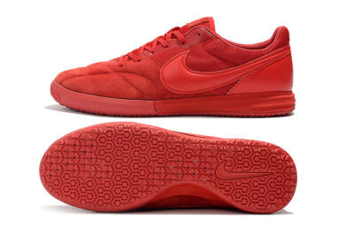 Men's Nike Premier 2 Sala IC Indoor & Futsal Low-Tops Football Shoes - Red/Red