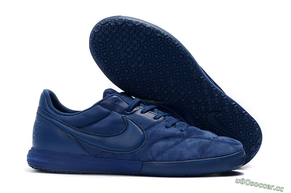 Men's Nike Premier 2 Sala IC Indoor & Futsal Low-Tops Football Shoes - Blue/Blue 2