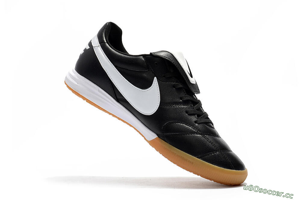 Men's Nike Premier 2 Sala IC Indoor & Futsal Low-Tops Football Shoes - Black/White/Brown 7
