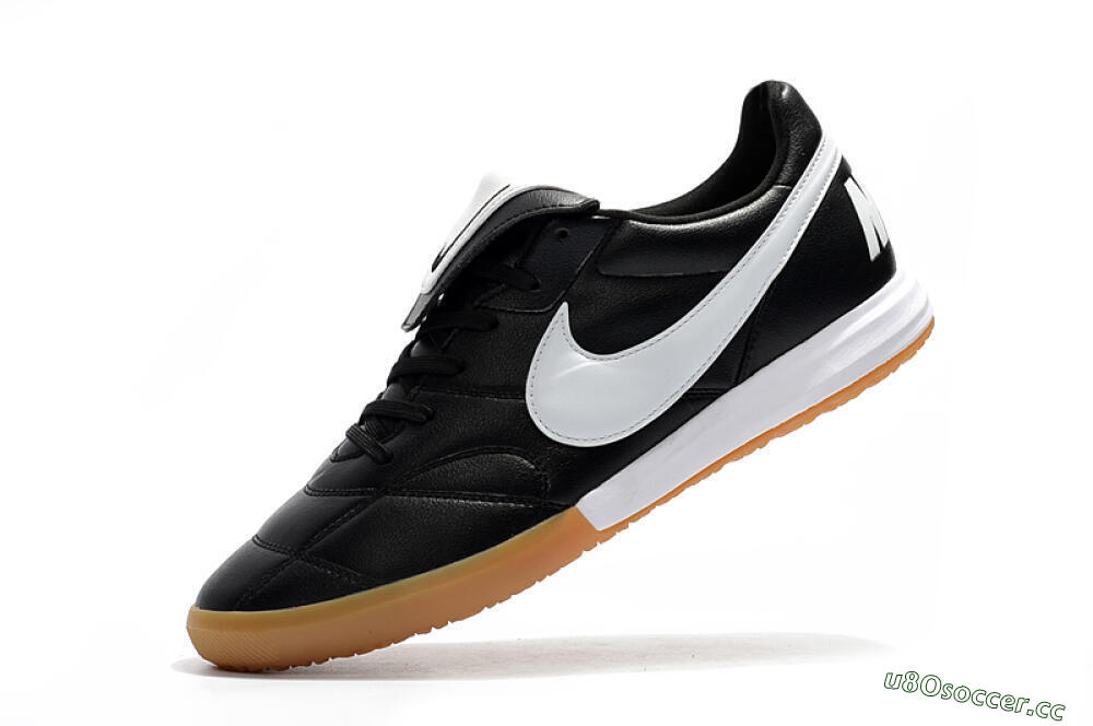 Men's Nike Premier 2 Sala IC Indoor & Futsal Low-Tops Football Shoes - Black/White/Brown 8