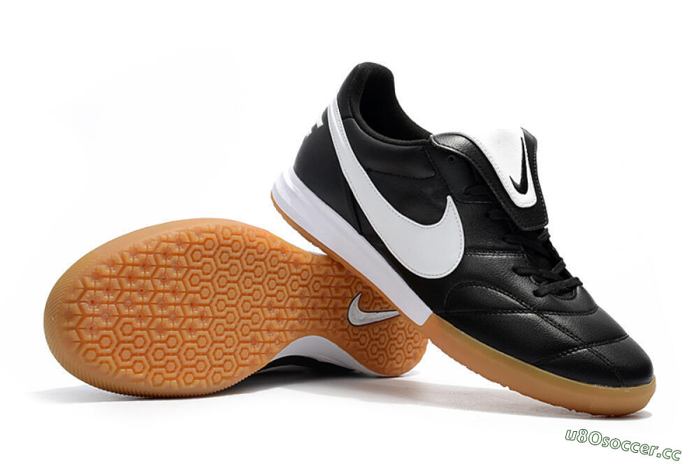 Men's Nike Premier 2 Sala IC Indoor & Futsal Low-Tops Football Shoes - Black/White/Brown 4