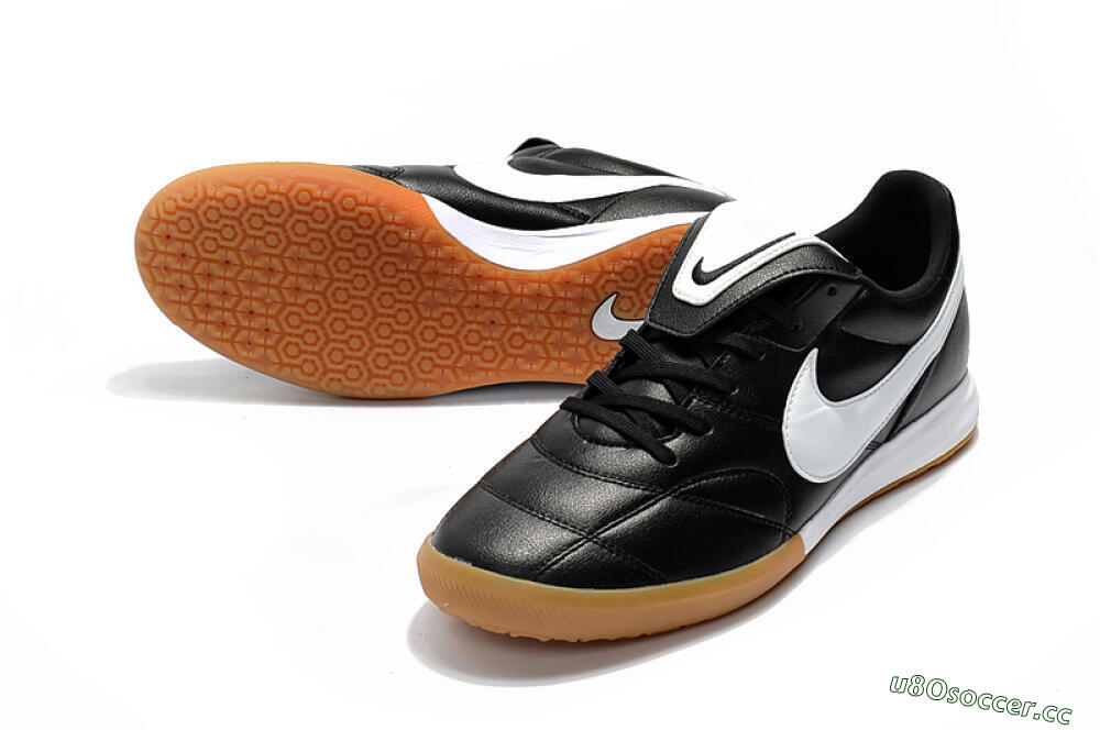 Men's Nike Premier 2 Sala IC Indoor & Futsal Low-Tops Football Shoes - Black/White/Brown 3