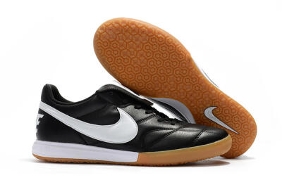 Men's Nike Premier 2 Sala IC Indoor & Futsal Low-Tops Football Shoes - Black/White/Brown