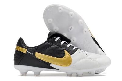Men's Nike The Premier 3 FG Firm Ground Low-Tops Football Boots - White/Gold/Black