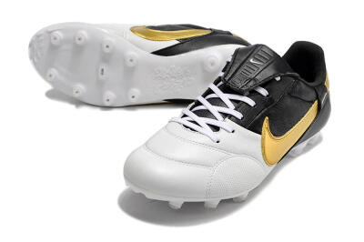 Men's Nike The Premier 3 FG Firm Ground Low-Tops Football Boots - White/Gold/Black