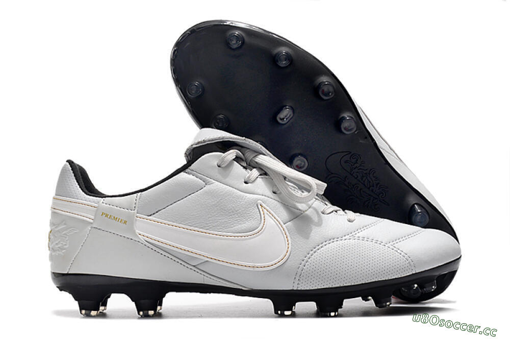 Men's Nike The Premier 3 FG Firm Ground Low-Tops Football Boots - Grey/White/Black 2