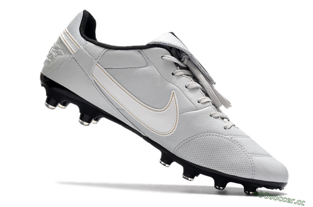 Men's Nike The Premier 3 FG Firm Ground Low-Tops Football Boots - Grey/White/Black 4
