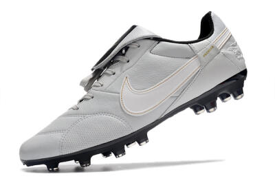 Men's Nike The Premier 3 FG Firm Ground Low-Tops Football Boots - Grey/White/Black
