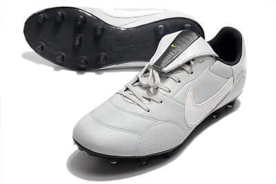 Men's Nike The Premier 3 FG Firm Ground Low-Tops Football Boots - Grey/White/Black