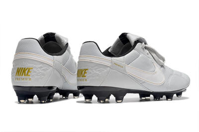 Men's Nike The Premier 3 FG Firm Ground Low-Tops Football Boots - Grey/White/Black
