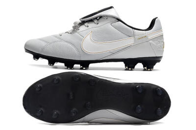 Men's Nike The Premier 3 FG Firm Ground Low-Tops Football Boots - Grey/White/Black