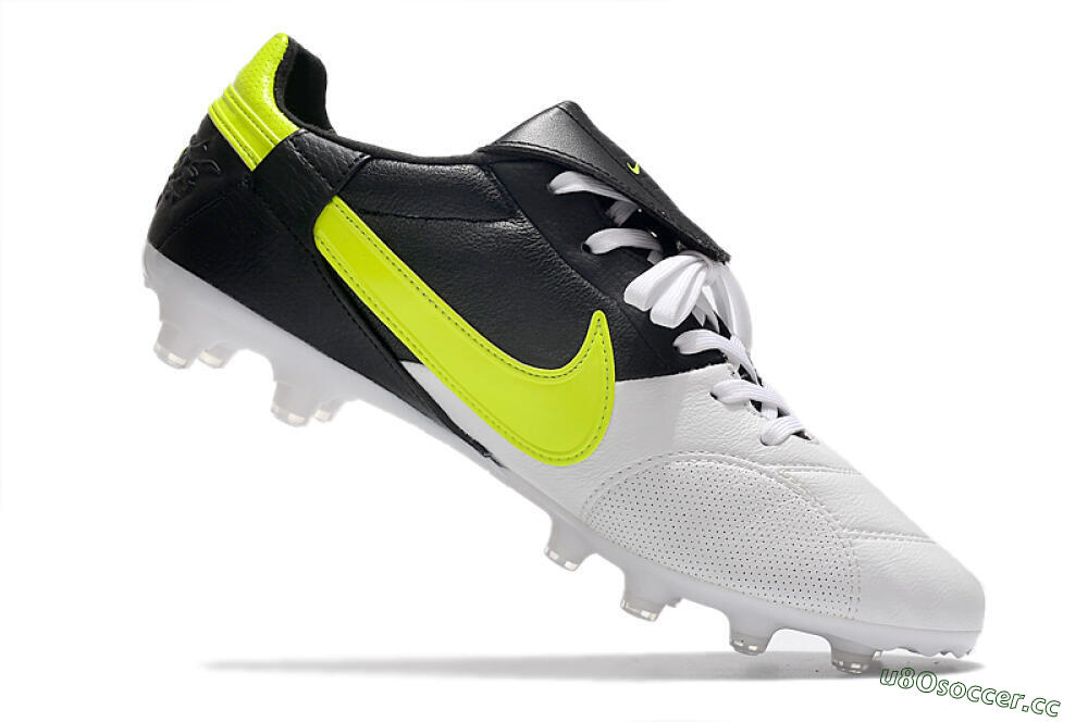 Men's Nike The Premier 3 FG Firm Ground Low-Tops Football Boots - White/Yellow/Black 4