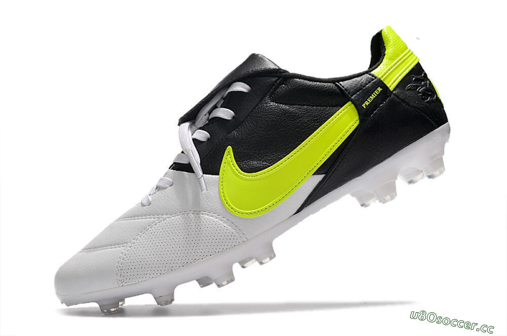 Men's Nike The Premier 3 FG Firm Ground Low-Tops Football Boots - White/Yellow/Black 5