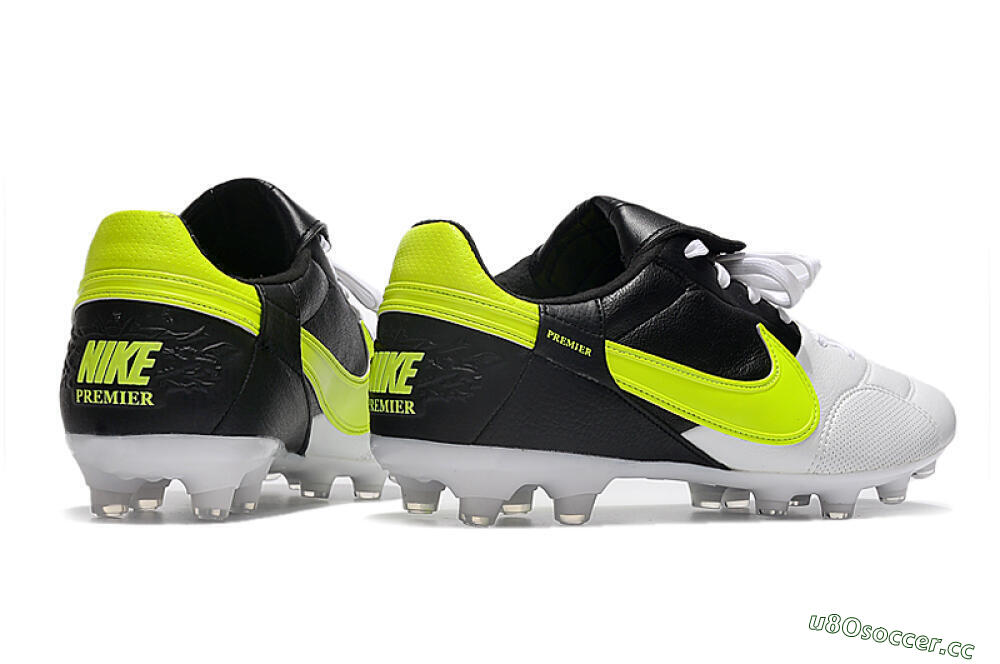 Men's Nike The Premier 3 FG Firm Ground Low-Tops Football Boots - White/Yellow/Black 6
