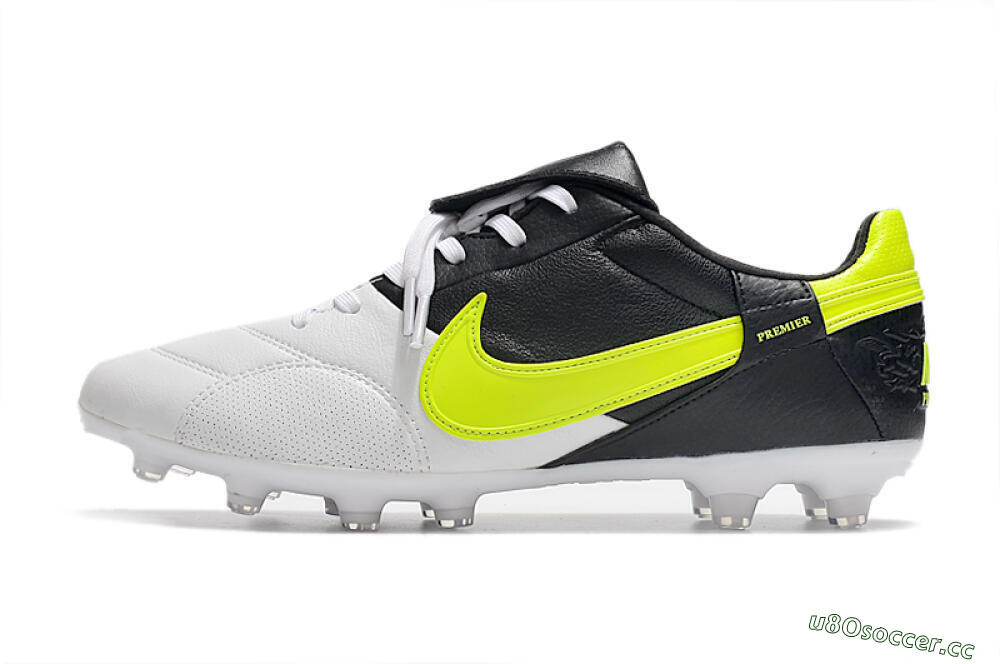 Men's Nike The Premier 3 FG Firm Ground Low-Tops Football Boots - White/Yellow/Black 0