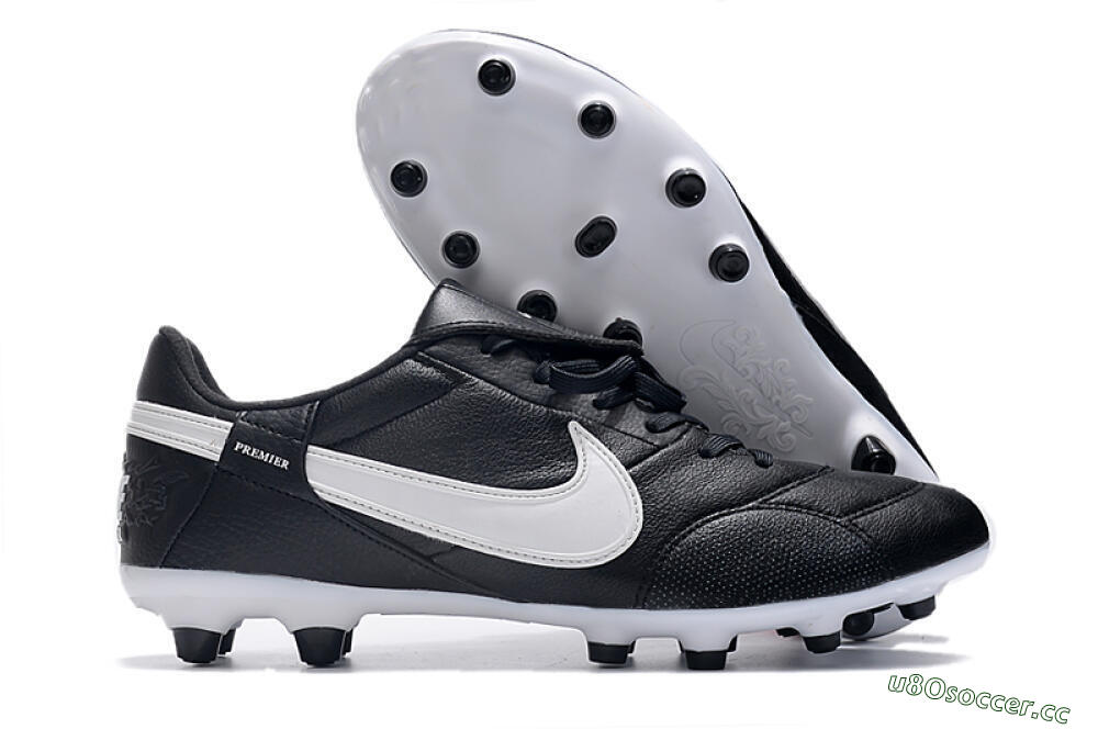 Men's Nike The Premier 3 FG Firm Ground Low-Tops Football Boots - Black/White 2