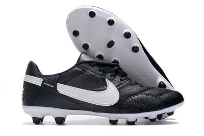 Men's Nike The Premier 3 FG Firm Ground Low-Tops Football Boots - Black/White