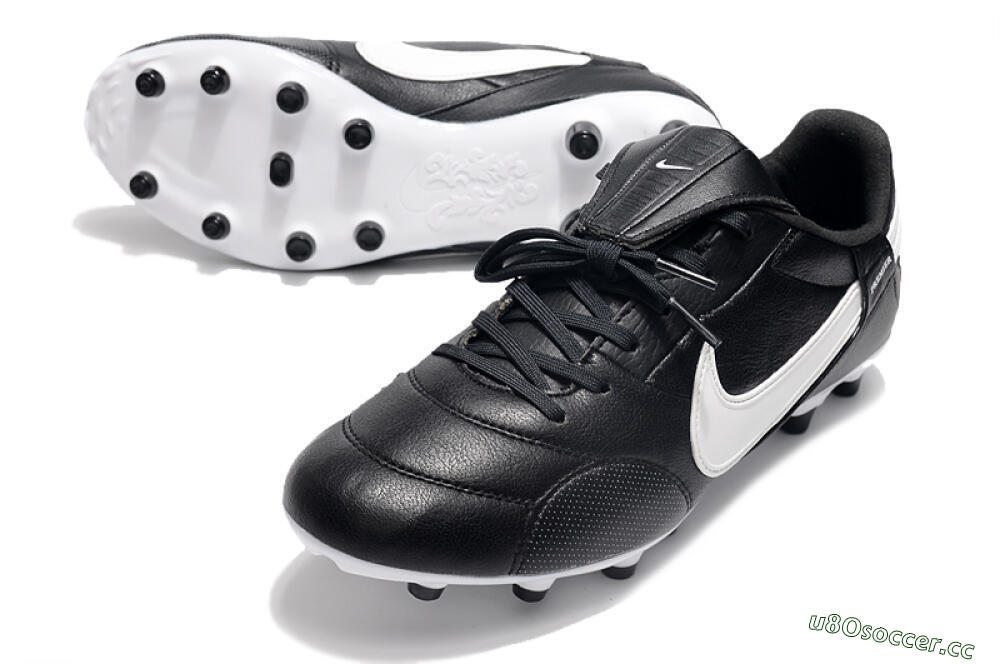 Men's Nike The Premier 3 FG Firm Ground Low-Tops Football Boots - Black/White 3