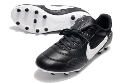 Men's Nike The Premier 3 FG Firm Ground Low-Tops Football Boots - Black/White