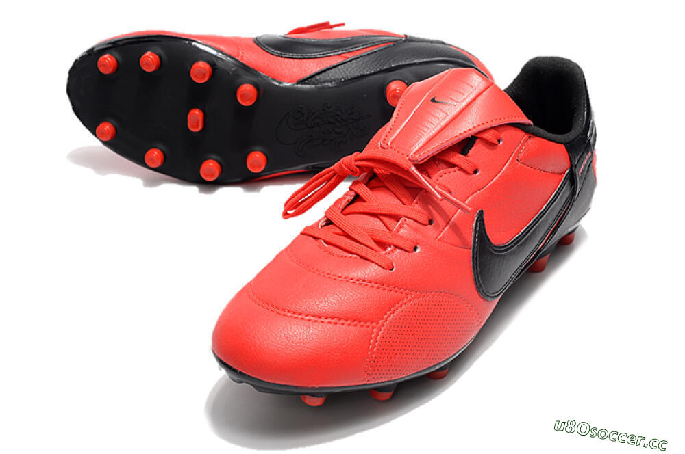 Men's Nike The Premier 3 FG Firm Ground Low-Tops Football Boots - Red/Black 3