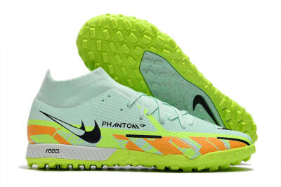 Men's Nike Phantom GT Pro TF Artificial Turf High-Tops Football Shoes - Jade/Yellow/Orange/Black
