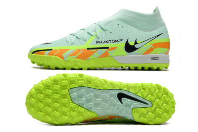 Men's Nike Phantom GT Pro TF Artificial Turf High-Tops Football Shoes - Jade/Yellow/Orange/Black