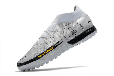 Men's Nike Phantom GT Pro TF Artificial Turf High-Tops Football Shoes - Silver/Black/Yellow
