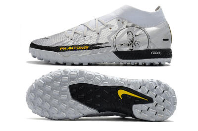 Men's Nike Phantom GT Pro TF Artificial Turf High-Tops Football Shoes - Silver/Black/Yellow
