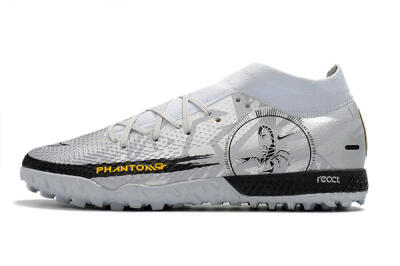 Men's Nike Phantom GT Pro TF Artificial Turf High-Tops Football Shoes - Silver/Black/Yellow