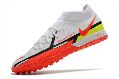 Men's Nike Phantom GT Pro TF Artificial Turf High-Tops Football Shoes - White/Black/Red/Yellow