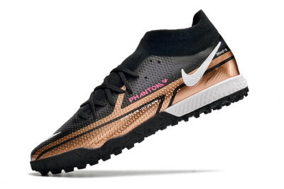 Men's Nike Phantom GT Pro TF Artificial Turf High-Tops Football Shoes - Gold/Black/White
