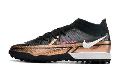 Men's Nike Phantom GT Pro TF Artificial Turf High-Tops Football Shoes - Gold/Black/White