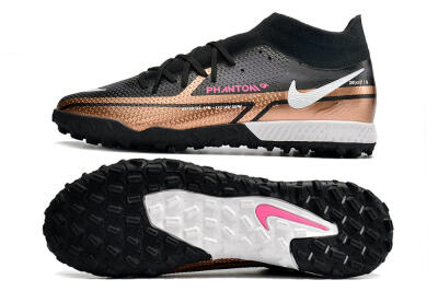 Men's Nike Phantom GT Pro TF Artificial Turf High-Tops Football Shoes - Gold/Black/White