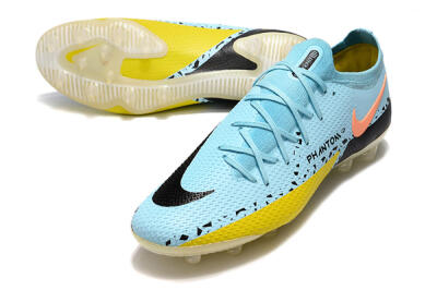Men's Nike Phantom GT Elite AG Artificial Grass Low-Tops Football Boots - Blue/Yellow/Pink