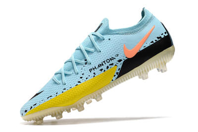Men's Nike Phantom GT Elite AG Artificial Grass Low-Tops Football Boots - Blue/Yellow/Pink