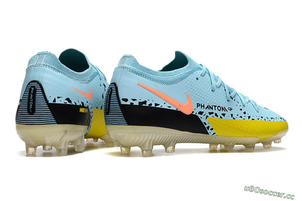 Men's Nike Phantom GT Elite AG Artificial Grass Low-Tops Football Boots - Blue/Yellow/Pink 6