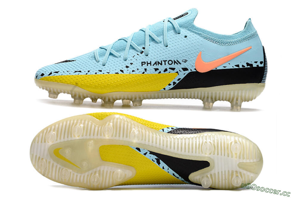 Men's Nike Phantom GT Elite AG Artificial Grass Low-Tops Football Boots - Blue/Yellow/Pink 1