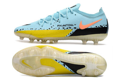 Men's Nike Phantom GT Elite AG Artificial Grass Low-Tops Football Boots - Blue/Yellow/Pink