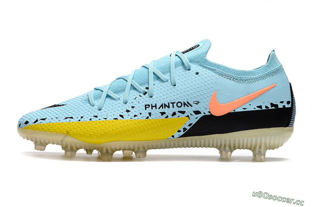 Men's Nike Phantom GT Elite AG Artificial Grass Low-Tops Football Boots - Blue/Yellow/Pink 0