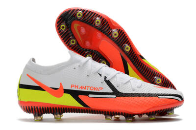 Men's Nike Phantom GT Elite AG Artificial Grass Low-Tops Football Boots - White/Black/Red/Yellow