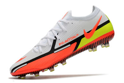 Men's Nike Phantom GT Elite AG Artificial Grass Low-Tops Football Boots - White/Black/Red/Yellow