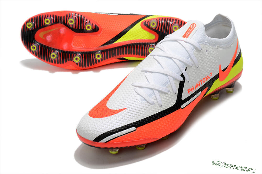 Men's Nike Phantom GT Elite AG Artificial Grass Low-Tops Football Boots - White/Black/Red/Yellow 3