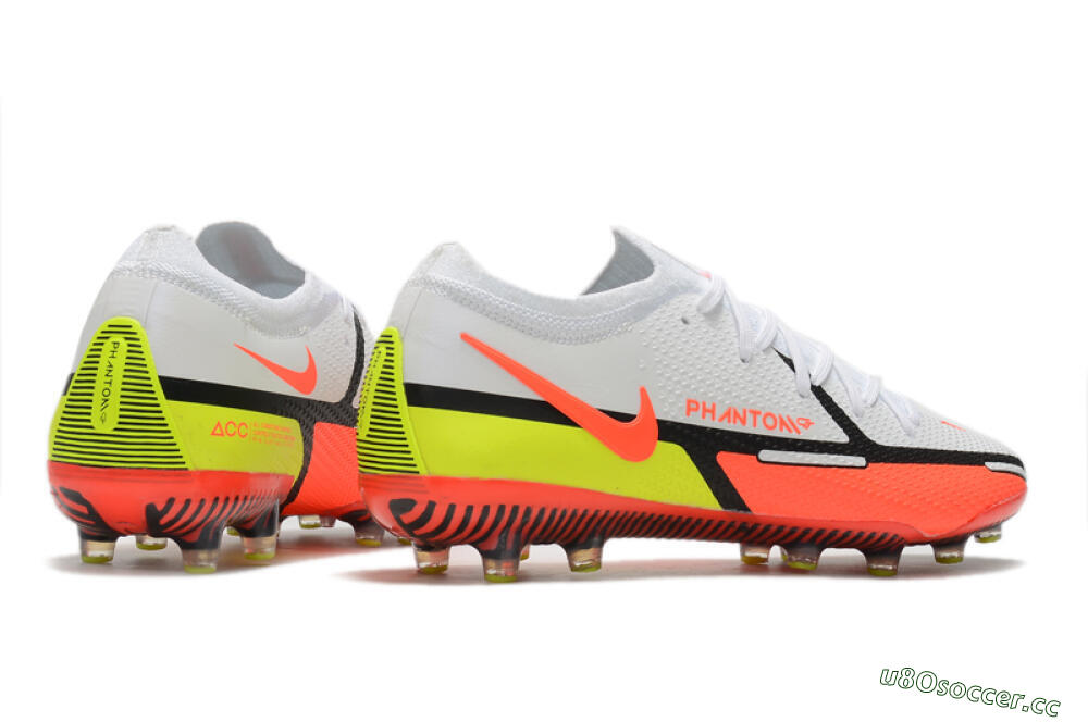 Men's Nike Phantom GT Elite AG Artificial Grass Low-Tops Football Boots - White/Black/Red/Yellow 6