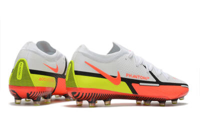 Men's Nike Phantom GT Elite AG Artificial Grass Low-Tops Football Boots - White/Black/Red/Yellow