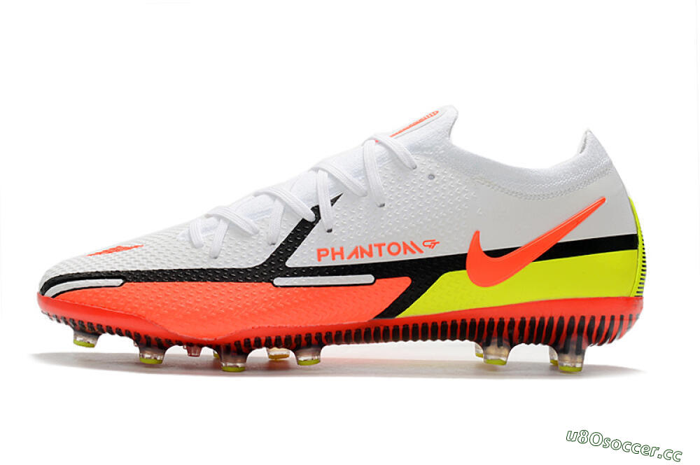 Men's Nike Phantom GT Elite AG Artificial Grass Low-Tops Football Boots - White/Black/Red/Yellow 0